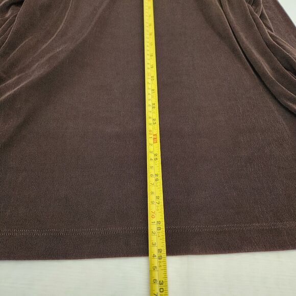 Chico's Travelers Cardigan Womens 3 Brown Open Slinky Knit Minimalist Whimsigoth - Picture 11 of 13